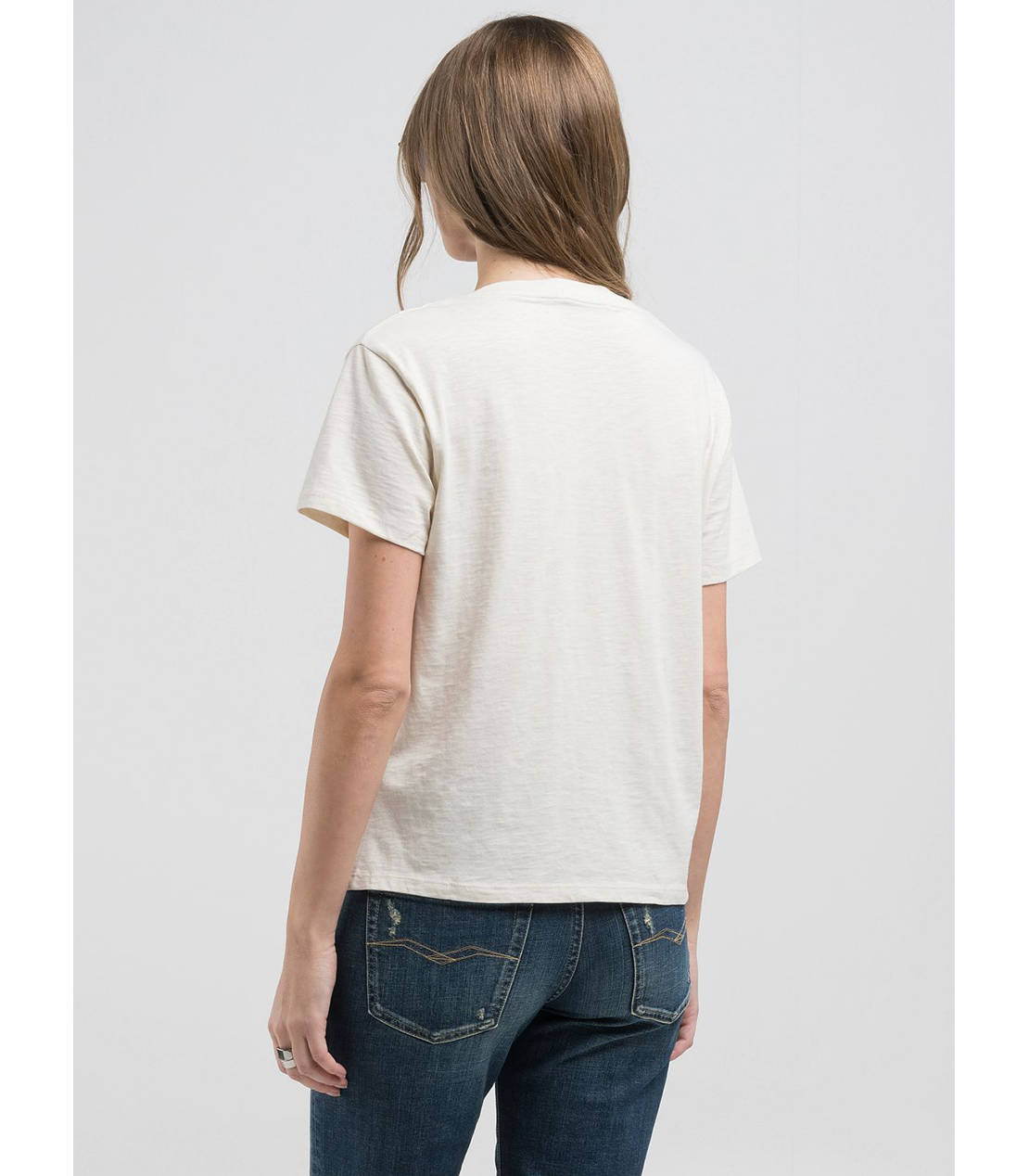 オーバーフィットスラブジャージーVネックTシャツ 詳細画像 バターホワイト 2